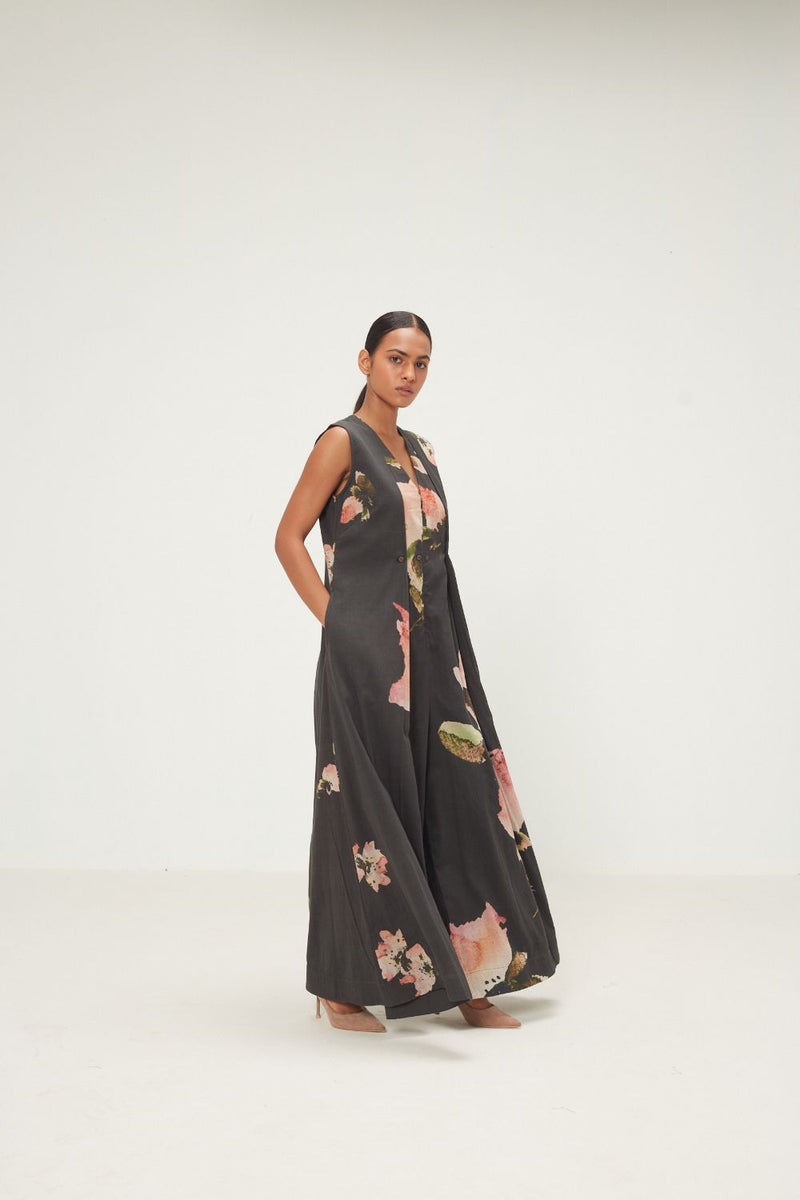 Dry Ash Jumpsuit mul by Khara Kapas in charcoal for women Worldwide