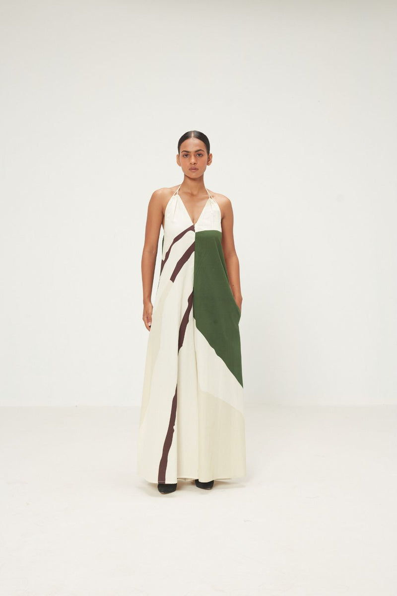 Sandleaf Jumpsuit poplin by Khara Kapas in green for women Worldwide