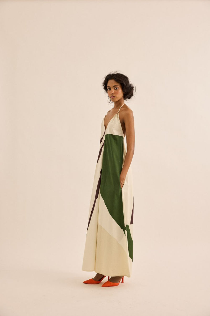 Sandleaf Jumpsuit poplin by Khara Kapas in green for women Worldwide