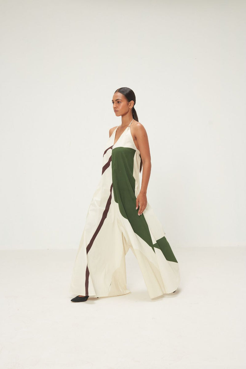 Sandleaf Jumpsuit poplin by Khara Kapas in green for women Worldwide