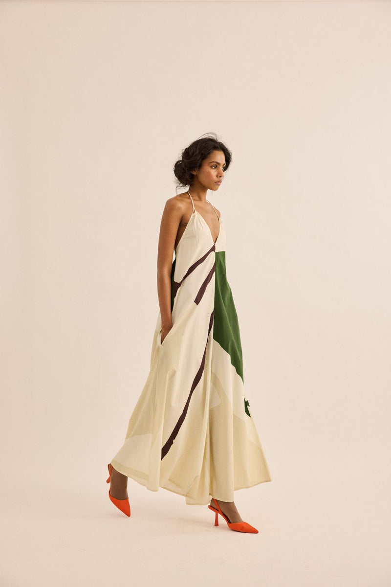 Sandleaf Jumpsuit poplin by Khara Kapas in green for women Worldwide