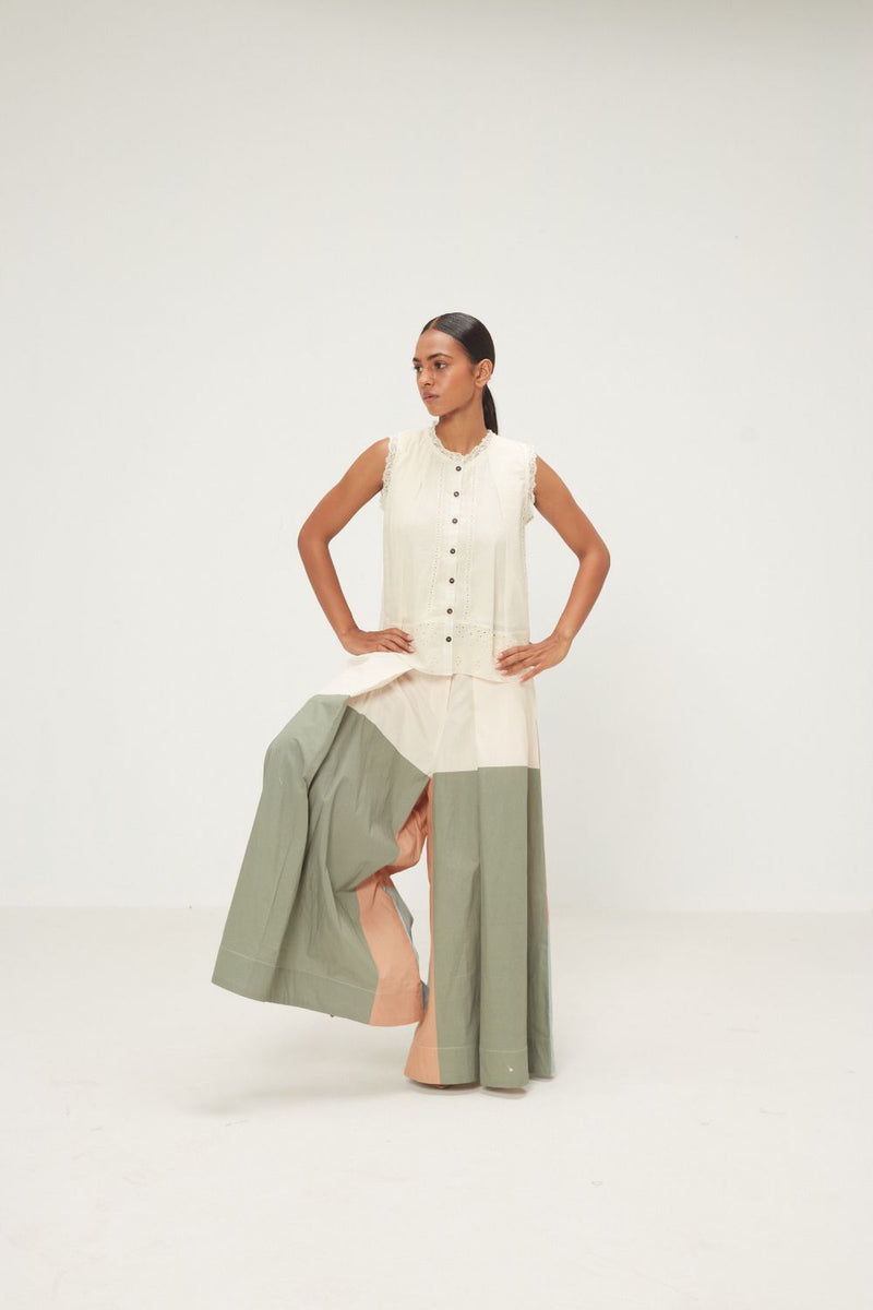 Teal Dune Pants poplin by Khara Kapas in multi for women Worldwide