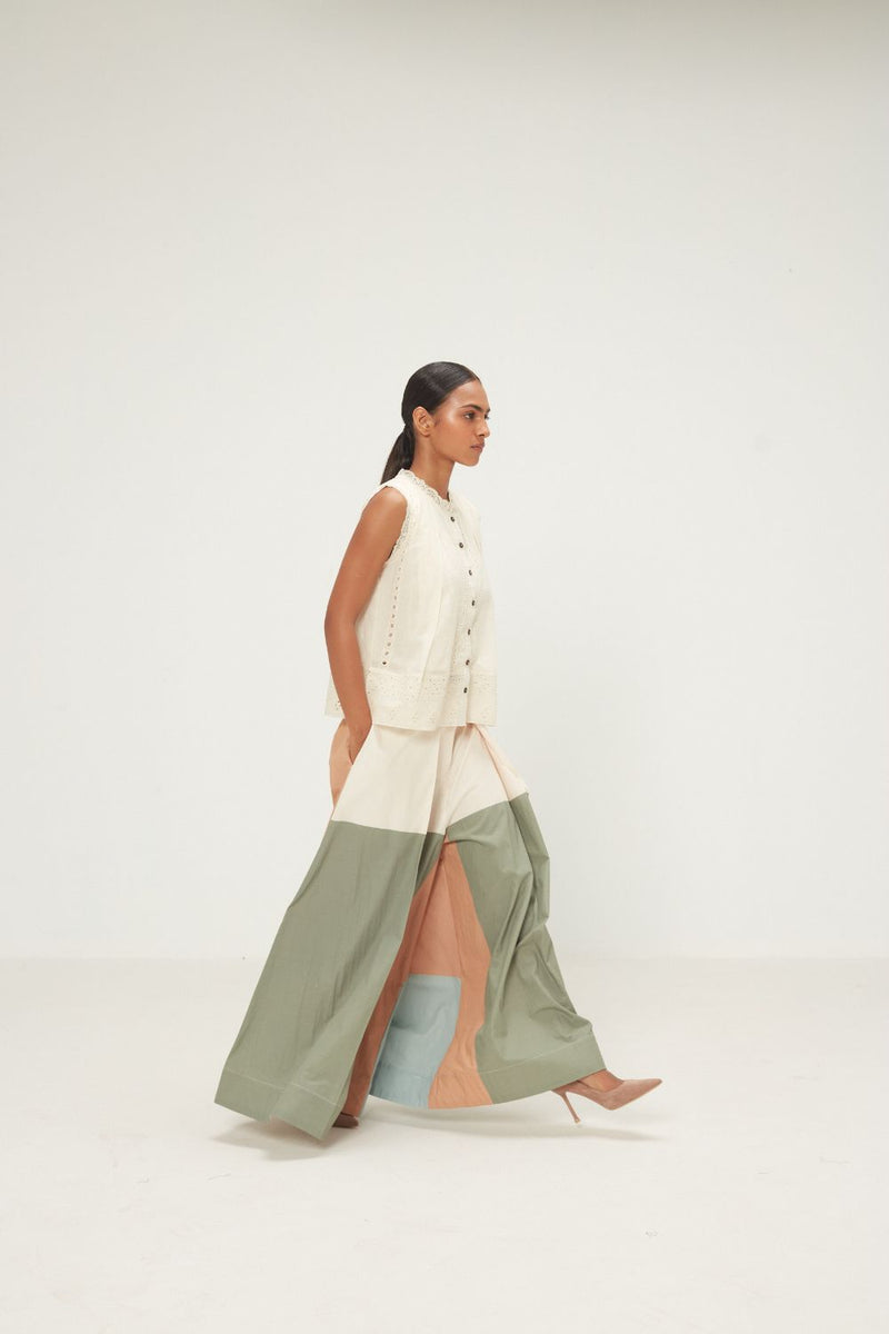 Teal Dune Pants poplin by Khara Kapas in multi for women Worldwide