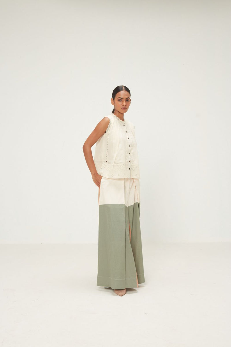 Teal Dune Pants poplin by Khara Kapas in multi for women Worldwide