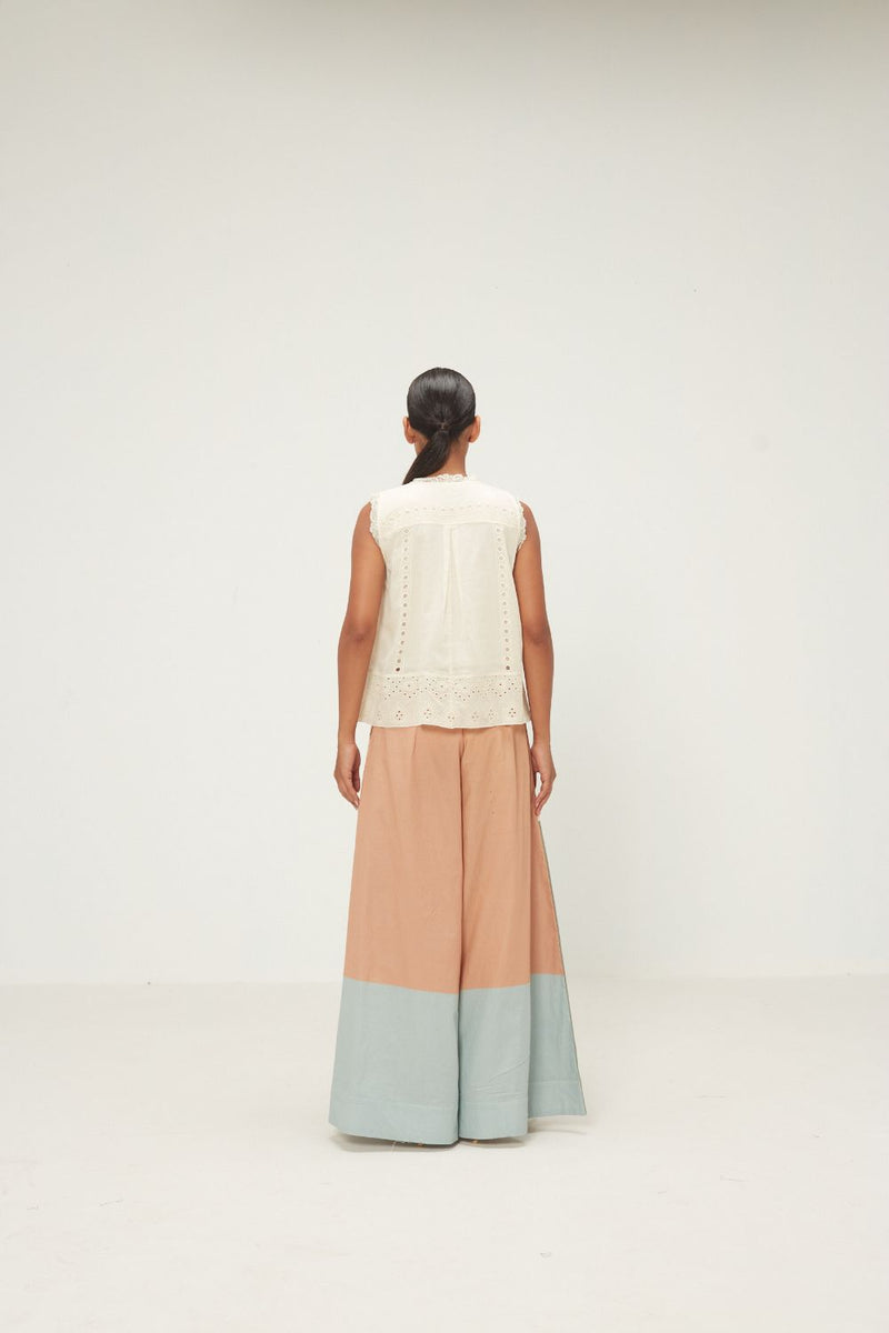 Teal Dune Pants poplin by Khara Kapas in multi for women Worldwide