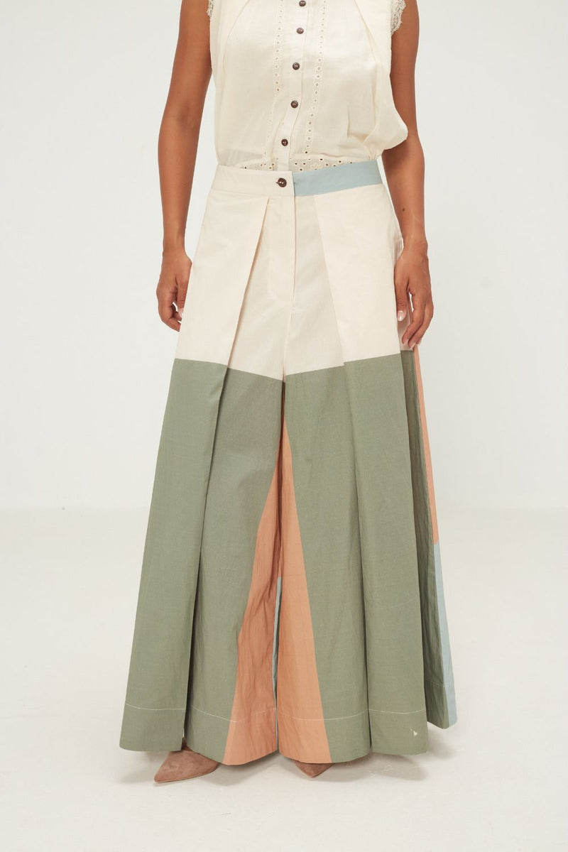 Teal Dune Pants poplin by Khara Kapas in multi for women Worldwide