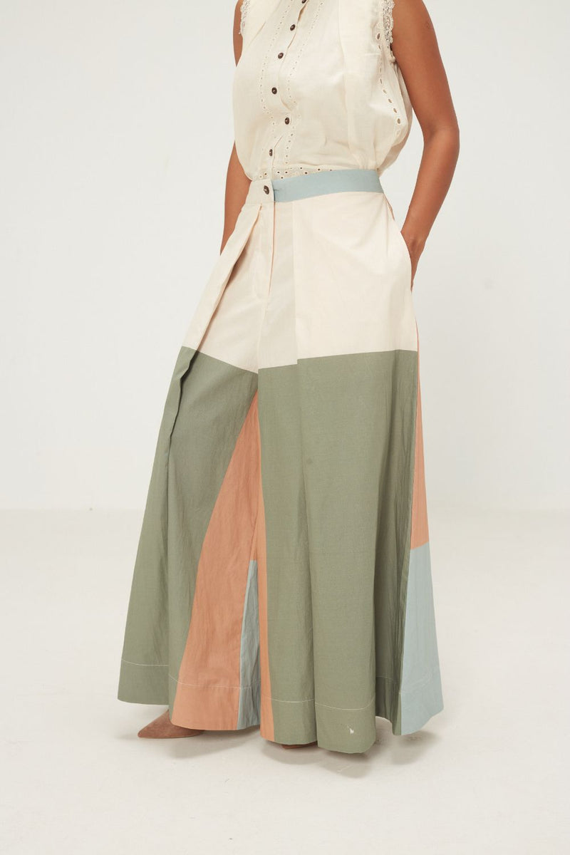 Teal Dune Pants poplin by Khara Kapas in multi for women Worldwide