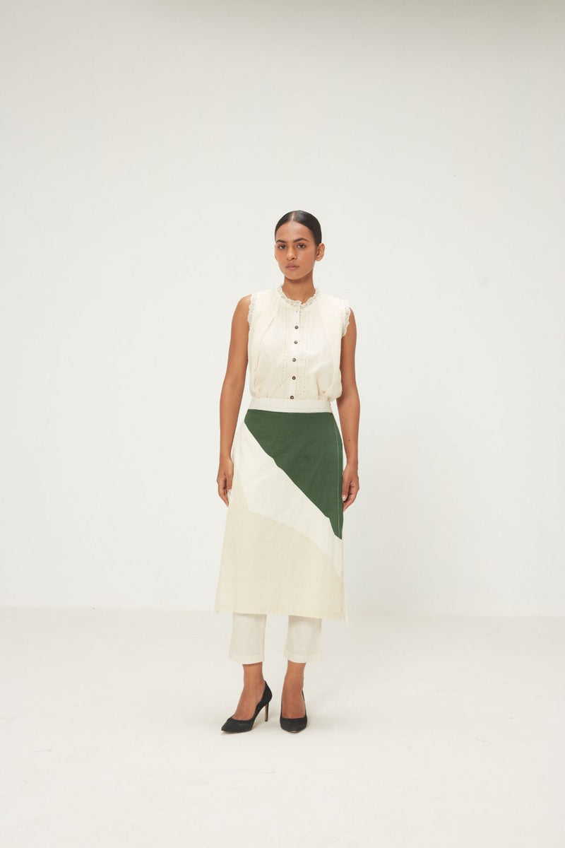 Spruce Skirt Trouser poplin by Khara Kapas in green for women Worldwide