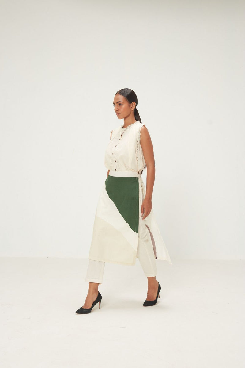 Spruce Skirt Trouser poplin by Khara Kapas in green for women Worldwide