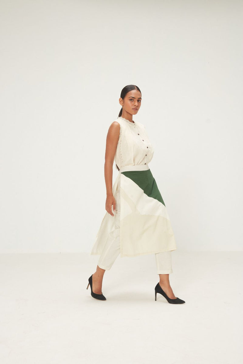 Spruce Skirt Trouser poplin by Khara Kapas in green for women Worldwide