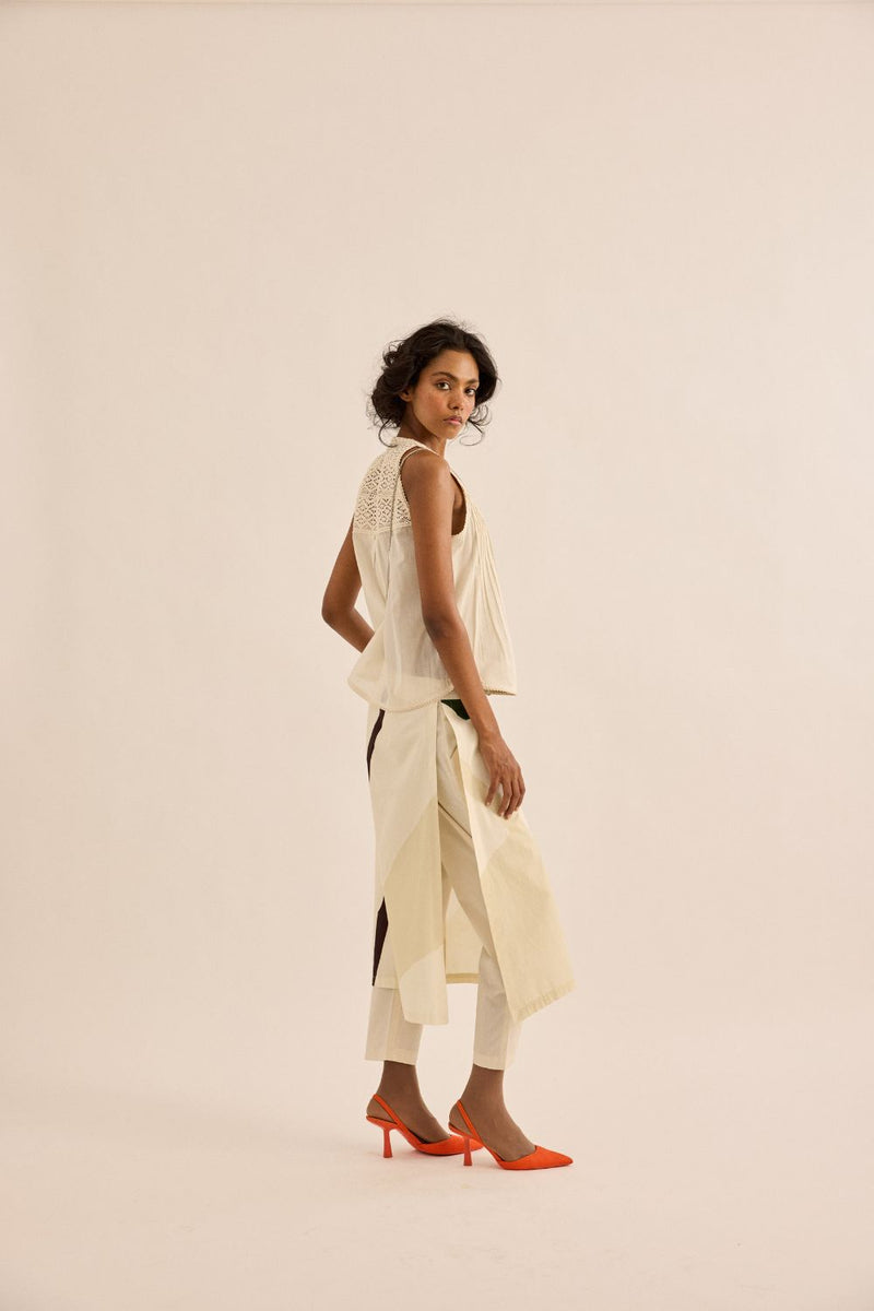 Spruce Skirt Trouser poplin by Khara Kapas in green for women Worldwide
