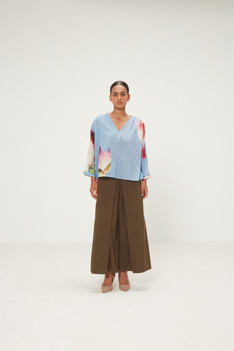 Fern Burn Pants twill by Khara Kapas in olive for women Worldwide