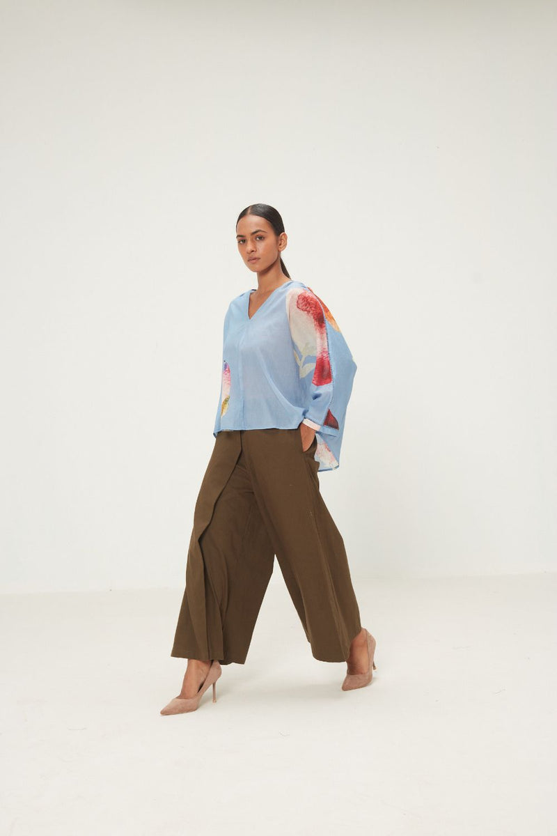 Fern Burn Pants twill by Khara Kapas in olive for women Worldwide