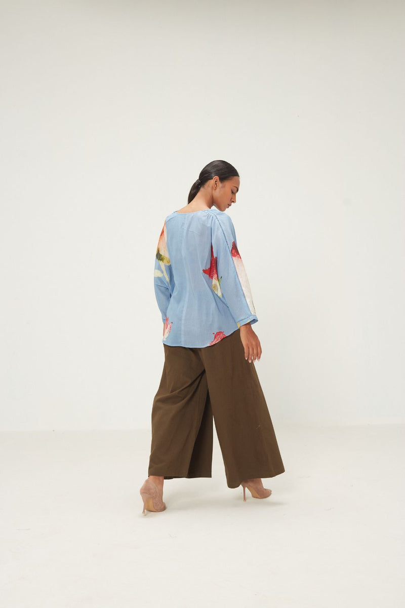Fern Burn Pants twill by Khara Kapas in olive for women Worldwide