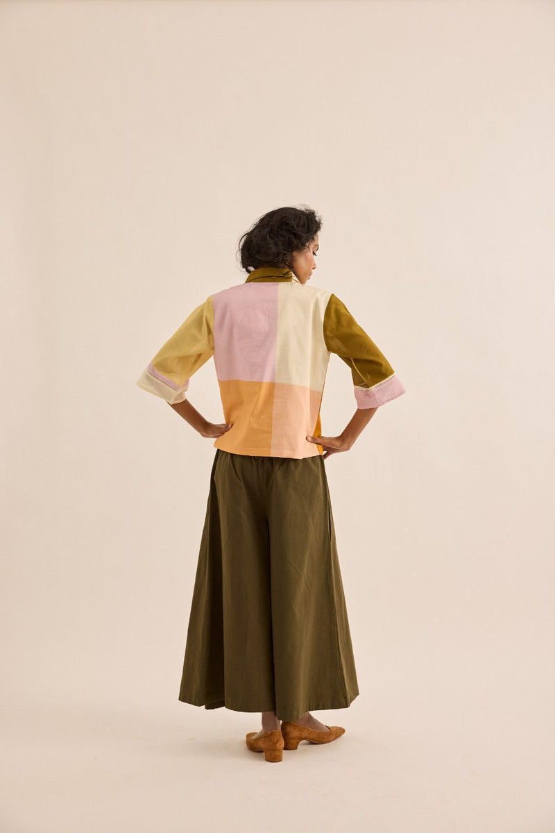 Fern Burn Pants twill by Khara Kapas in olive for women Worldwide
