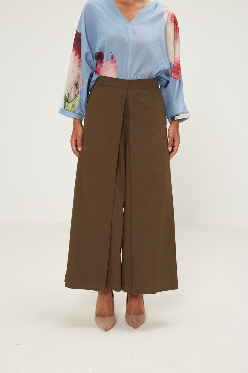 Fern Burn Pants twill by Khara Kapas in olive for women Worldwide