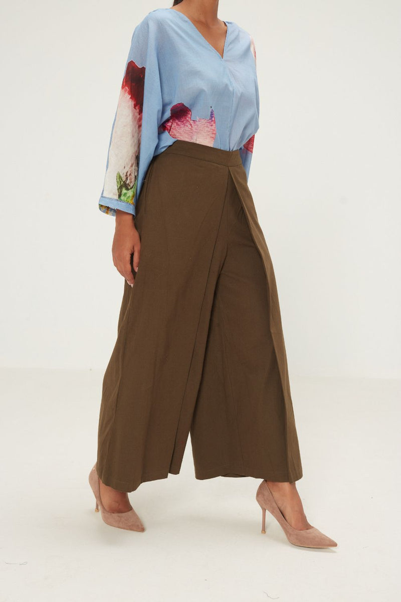 Fern Burn Pants twill by Khara Kapas in olive for women Worldwide