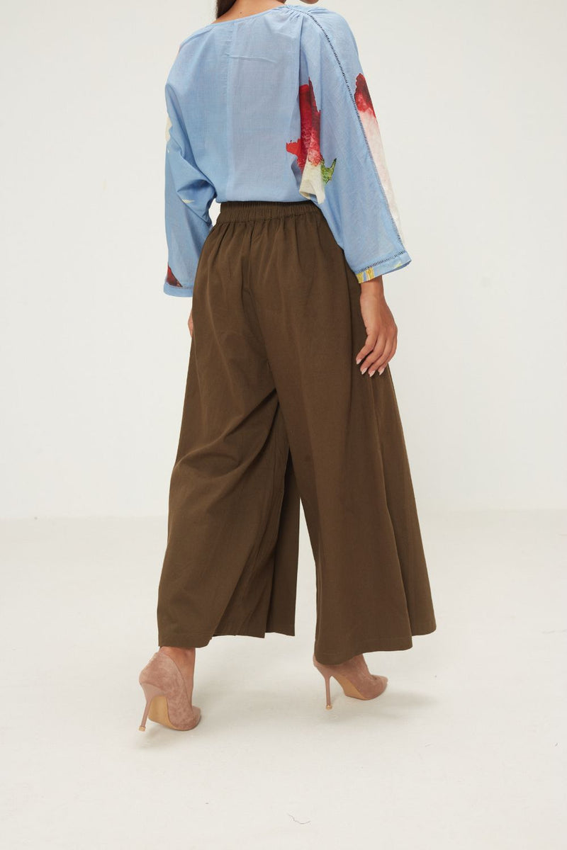 Fern Burn Pants twill by Khara Kapas in olive for women Worldwide