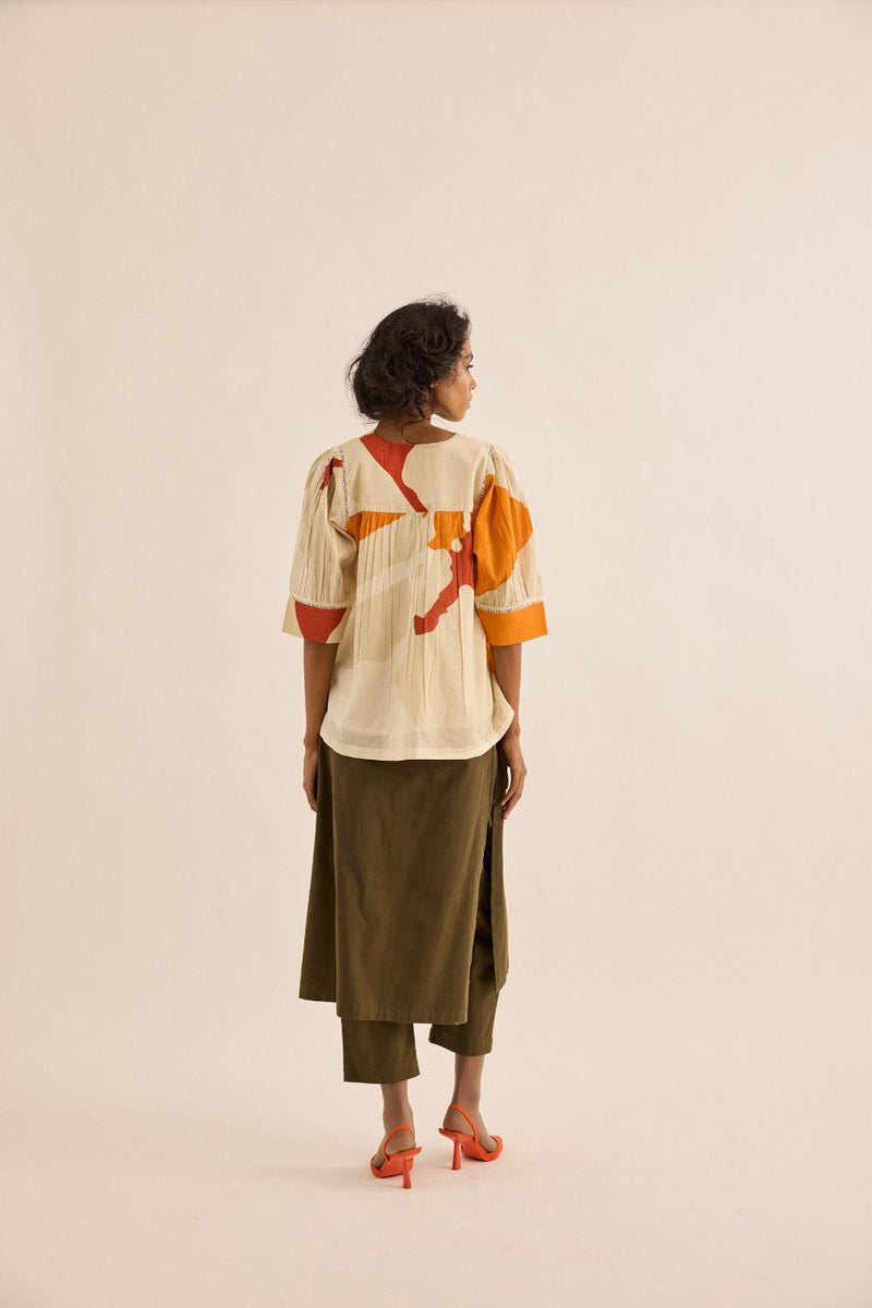 Olive Dust Pants twill by Khara Kapas in olive for women Worldwide