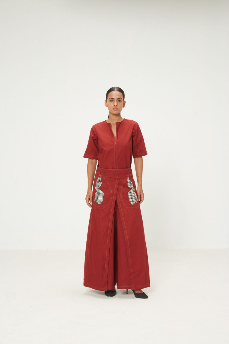 Maru Jumpsuit oxford by Khara Kapas in red for women Worldwide