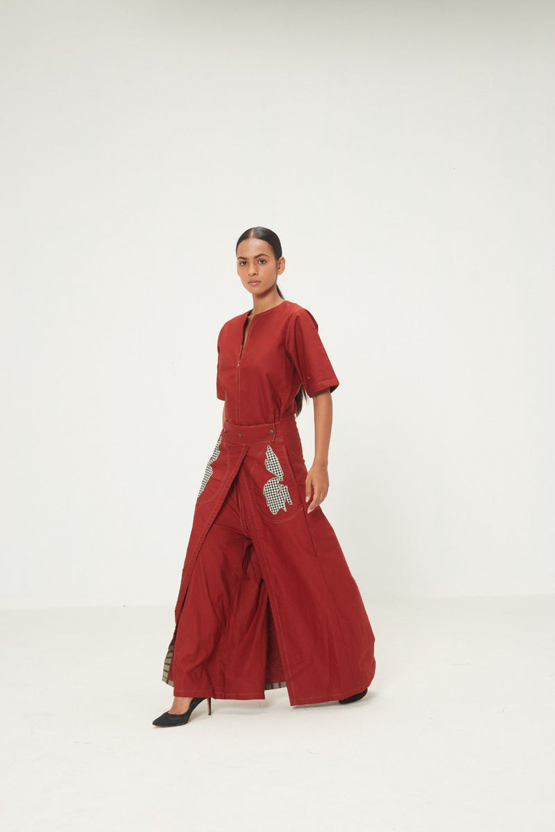 Maru Jumpsuit oxford by Khara Kapas in red for women Worldwide