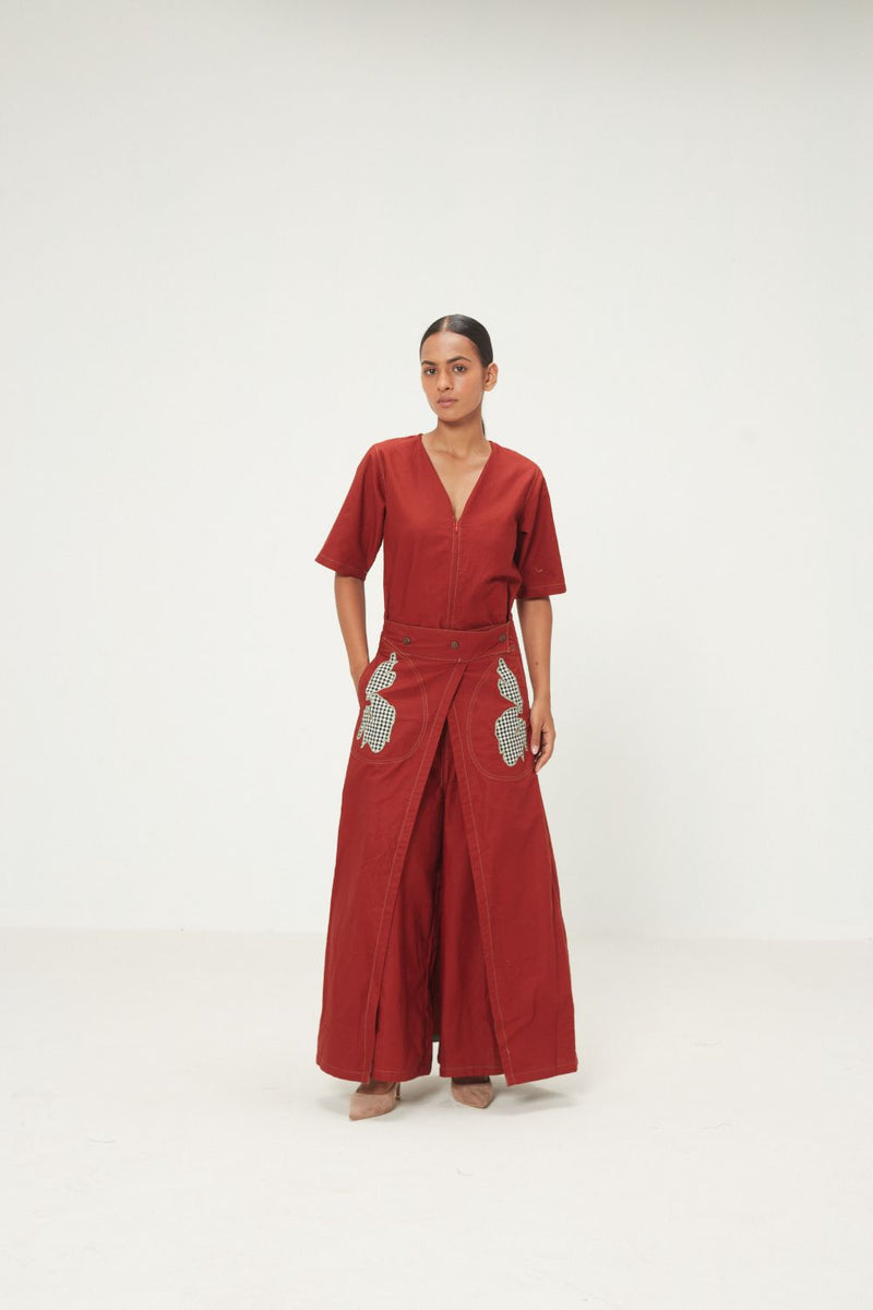 Maru Jumpsuit oxford by Khara Kapas in red for women Worldwide