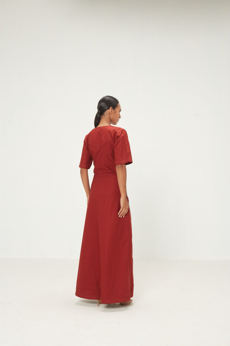 Maru Jumpsuit oxford by Khara Kapas in red for women Worldwide