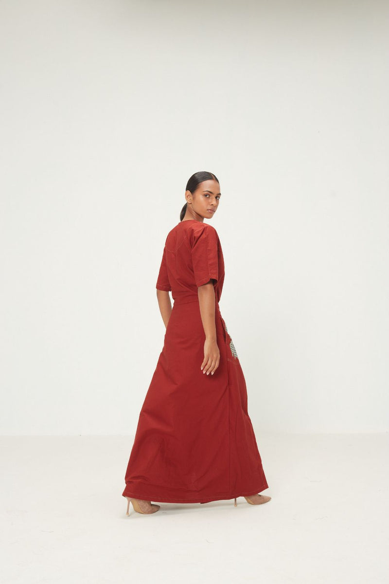 Maru Jumpsuit oxford by Khara Kapas in red for women Worldwide