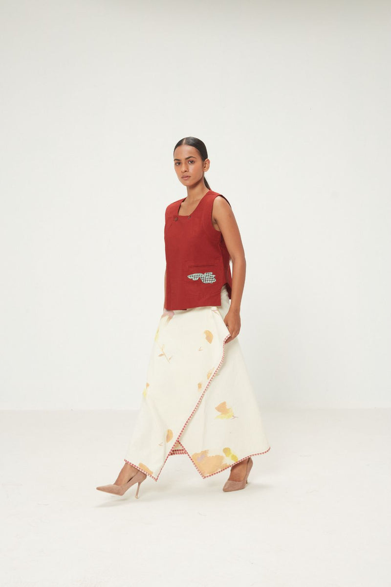Sunline Skirt oxford by Khara Kapas in ecru for women Worldwide