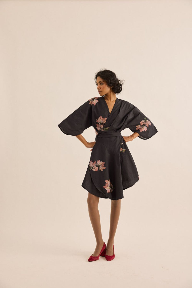Grisea Dress poplin by Khara Kapas in grey for women Worldwide