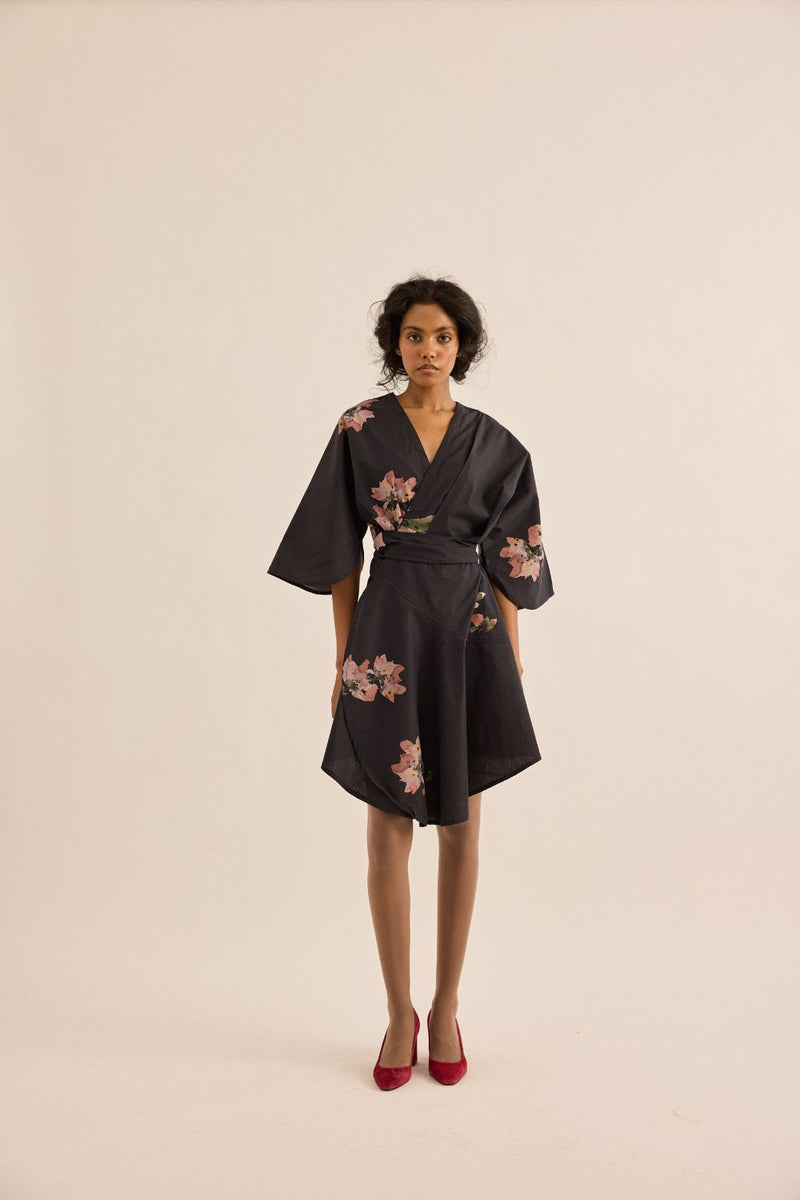Grisea Dress poplin by Khara Kapas in grey for women Worldwide