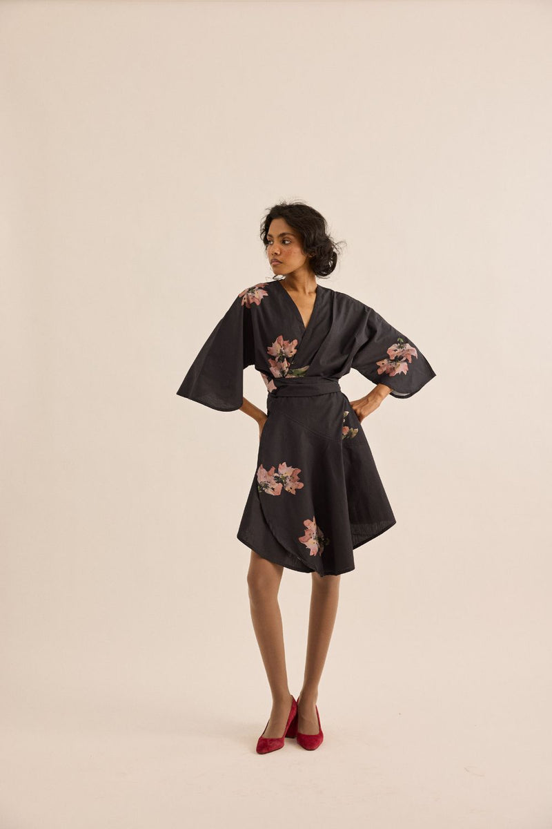 Grisea Dress poplin by Khara Kapas in grey for women Worldwide