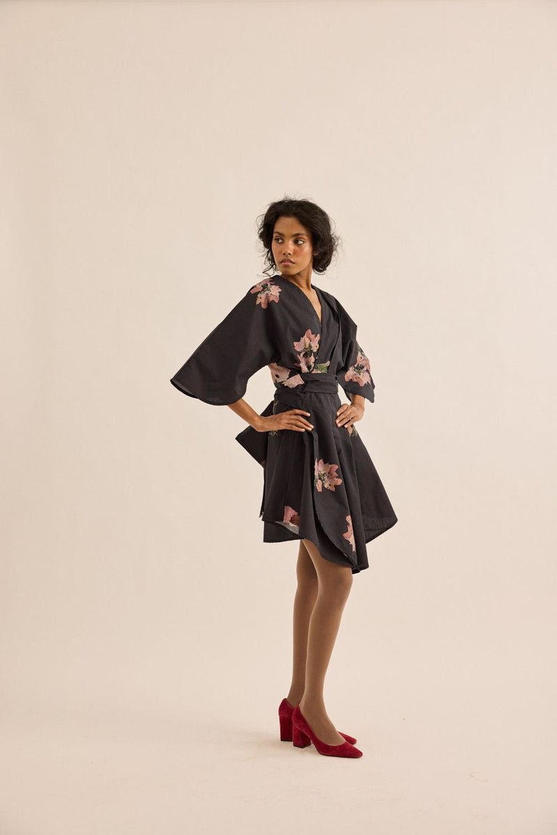 Grisea Dress poplin by Khara Kapas in grey for women Worldwide