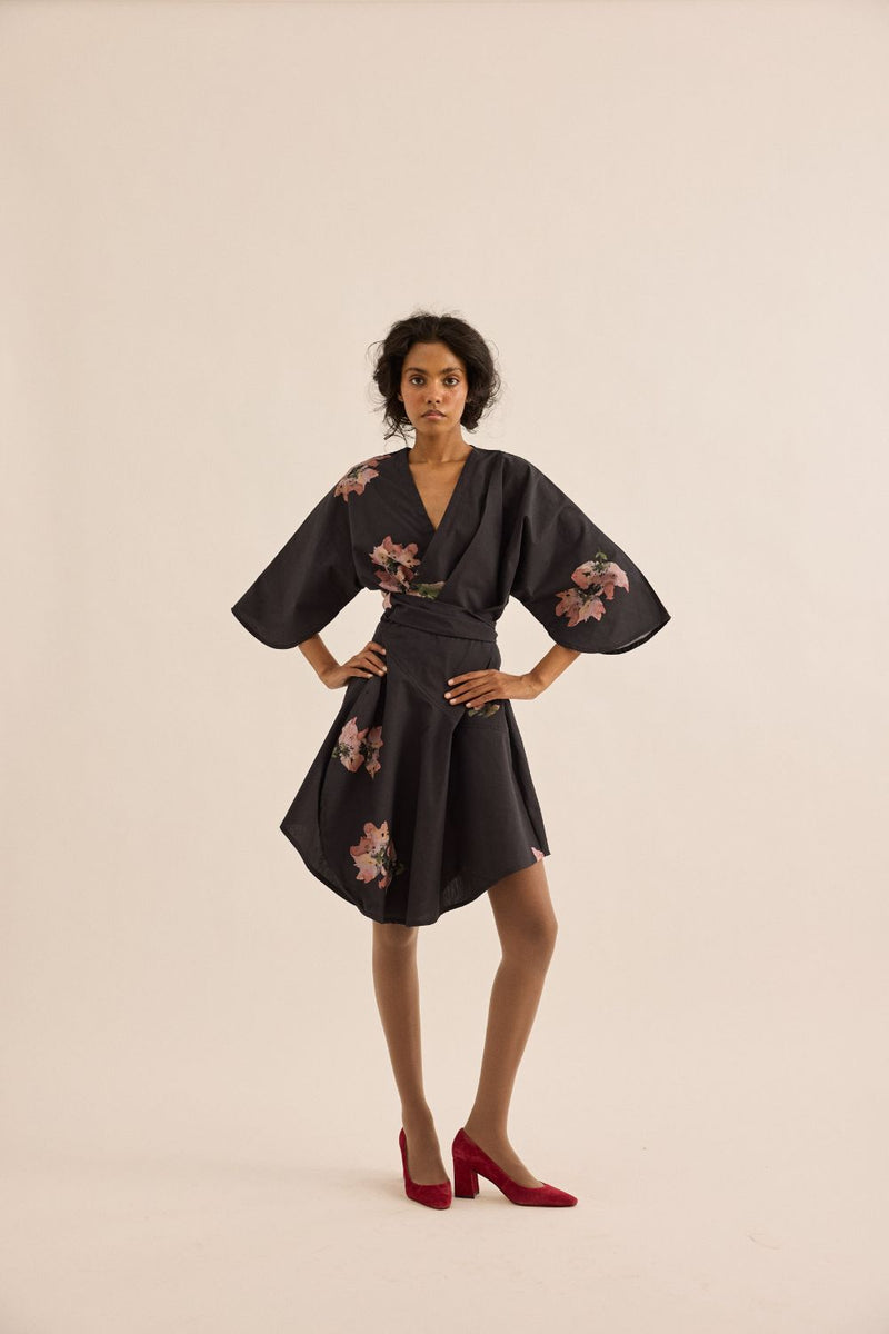 Grisea Dress poplin by Khara Kapas in grey for women Worldwide