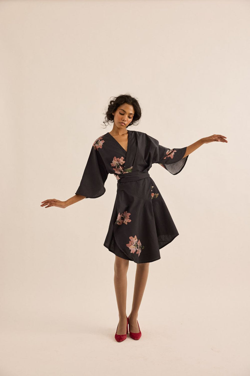 Grisea Dress poplin by Khara Kapas in grey for women Worldwide