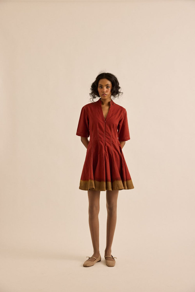 Red Clay Dress oxford by Khara Kapas in red for women Worldwide
