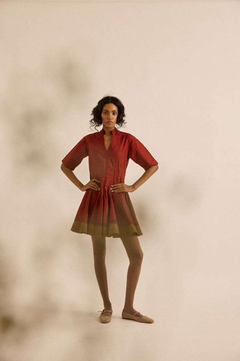 Red Clay Dress oxford by Khara Kapas in red for women Worldwide