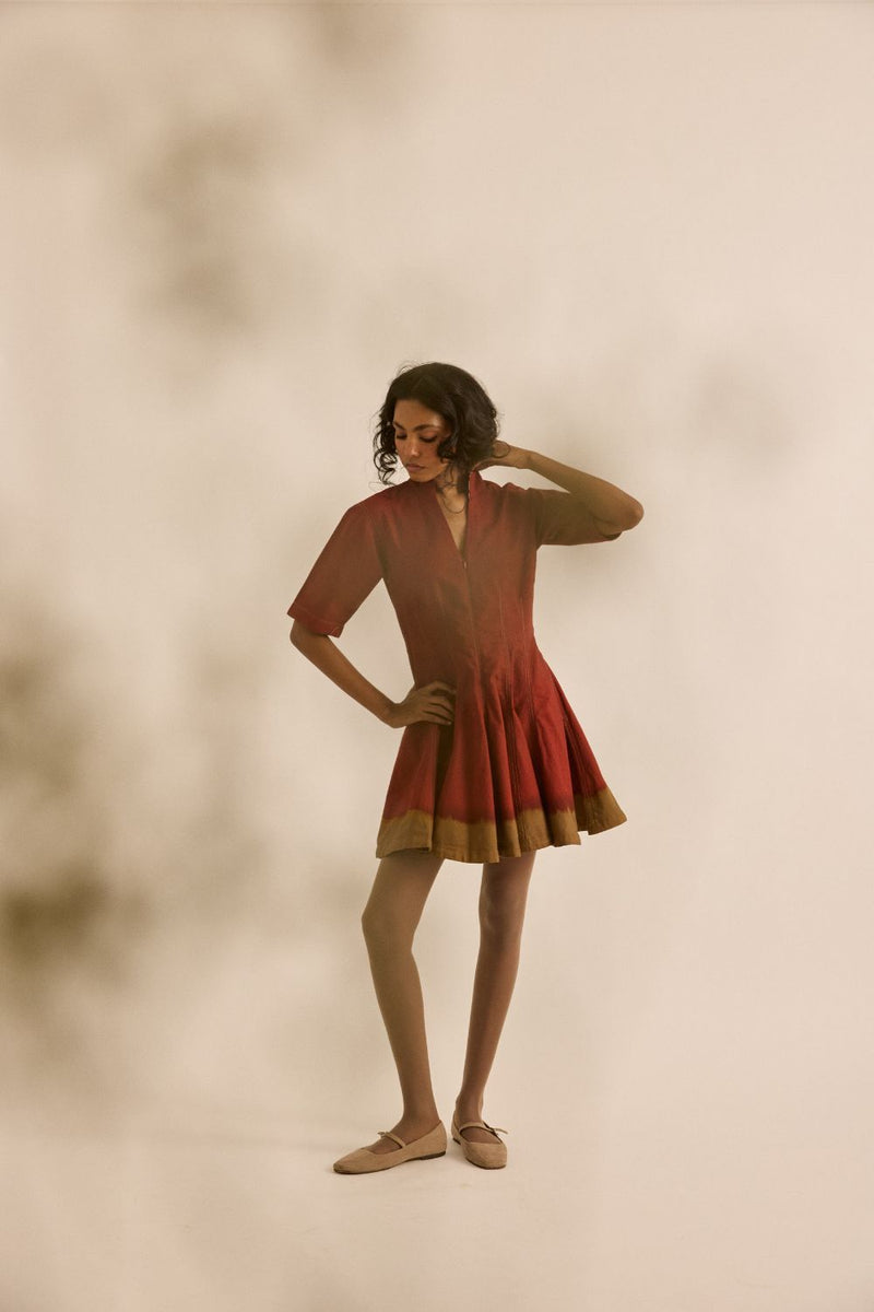 Red Clay Dress oxford by Khara Kapas in red for women Worldwide