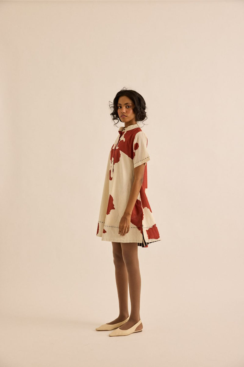 Sunspot Dress mul by Khara Kapas in red for women Worldwide