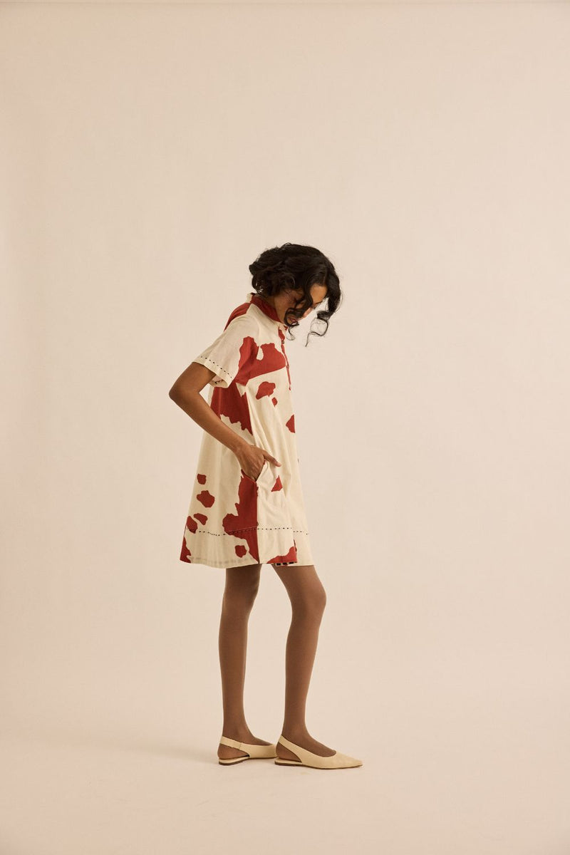 Sunspot Dress mul by Khara Kapas in red for women Worldwide