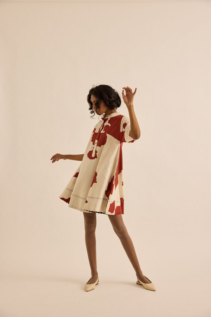 Sunspot Dress mul by Khara Kapas in red for women Worldwide