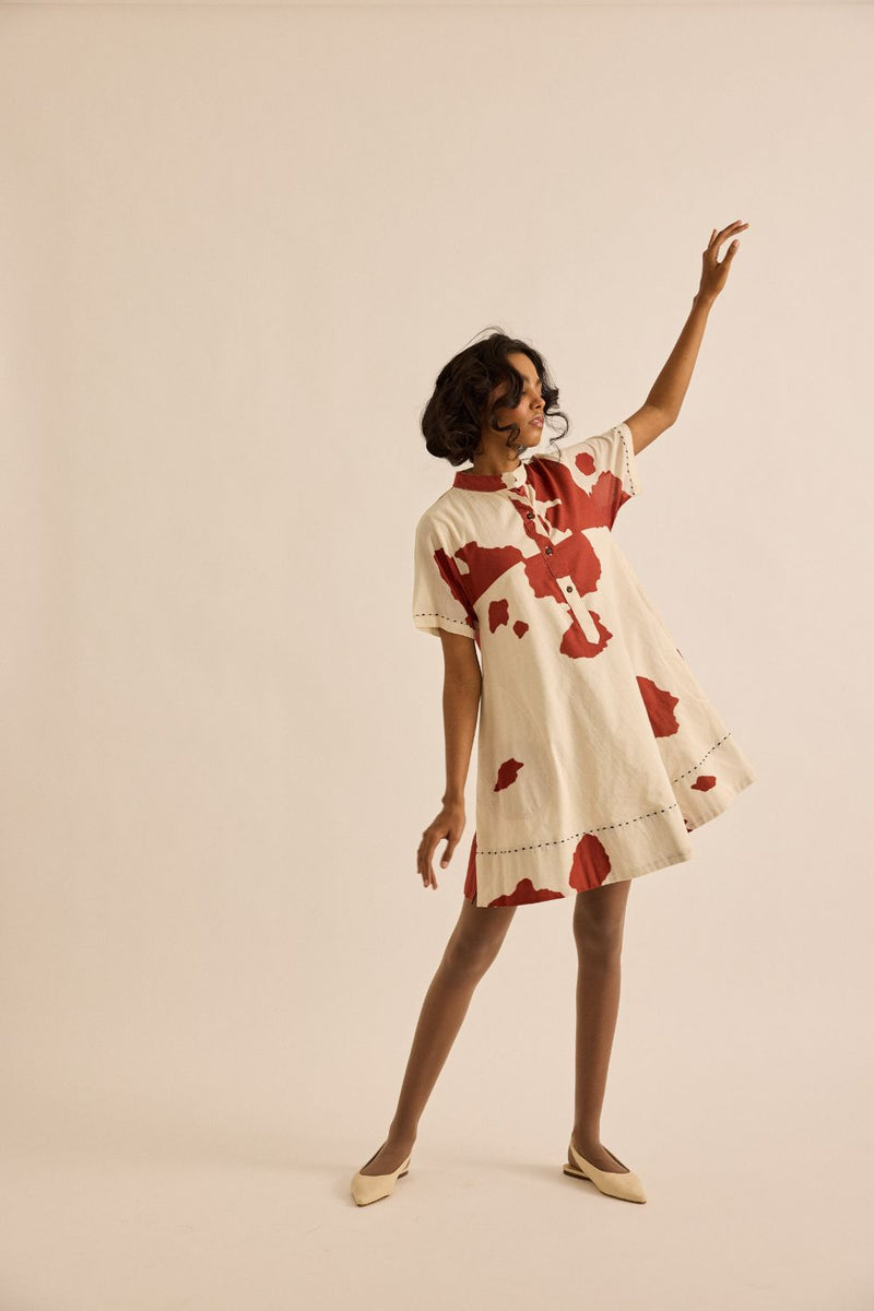 Sunspot Dress mul by Khara Kapas in red for women Worldwide