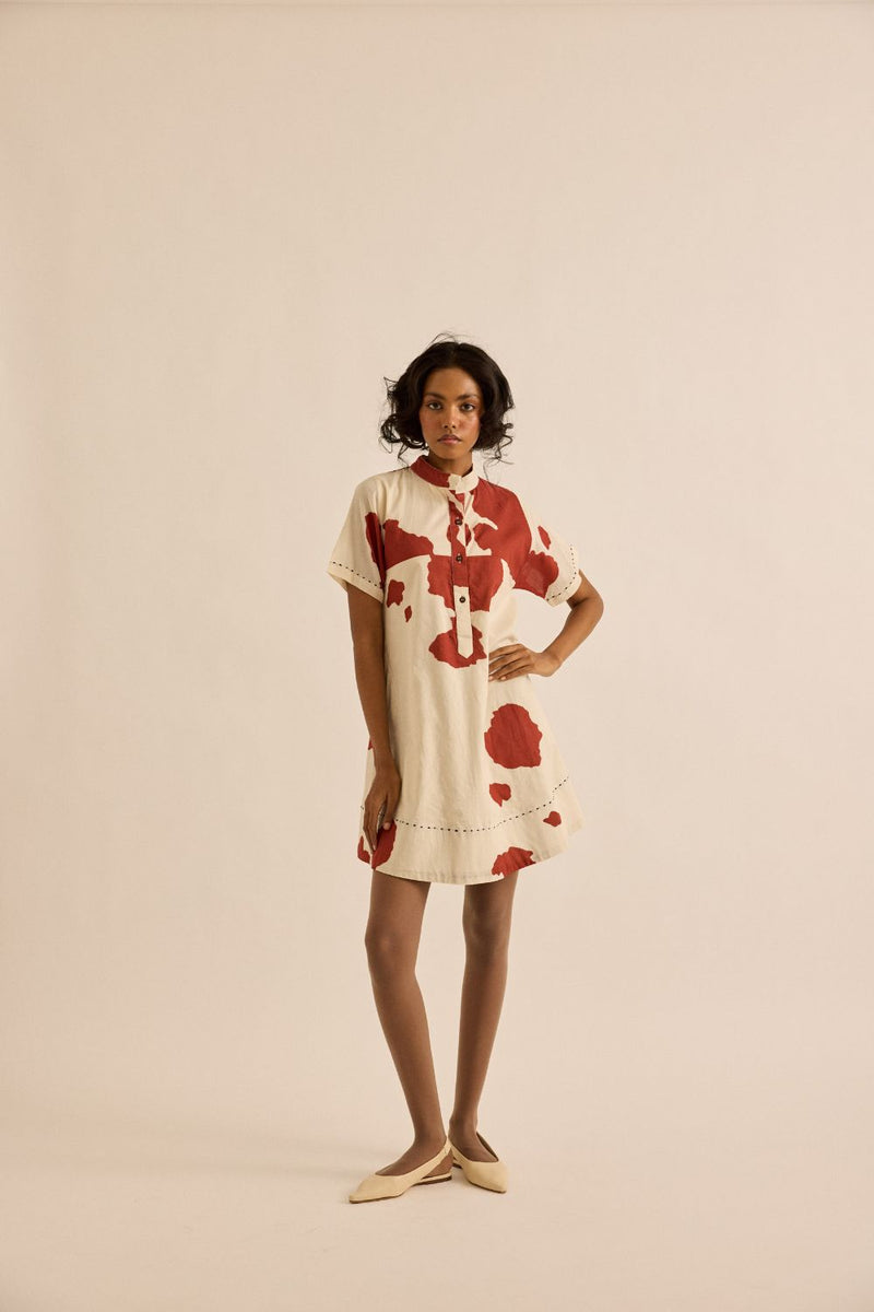 Sunspot Dress mul by Khara Kapas in red for women Worldwide