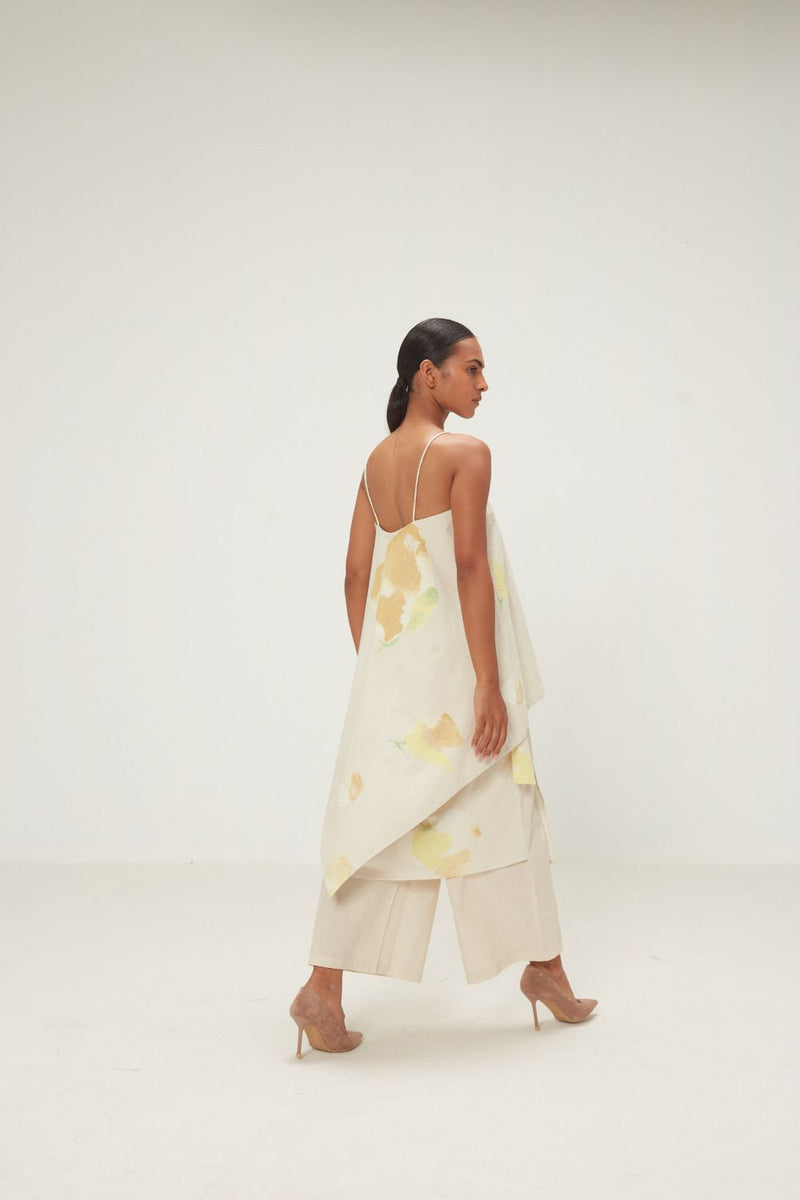 Dried Moss Pants poplin by Khara Kapas in ecru for women Worldwide