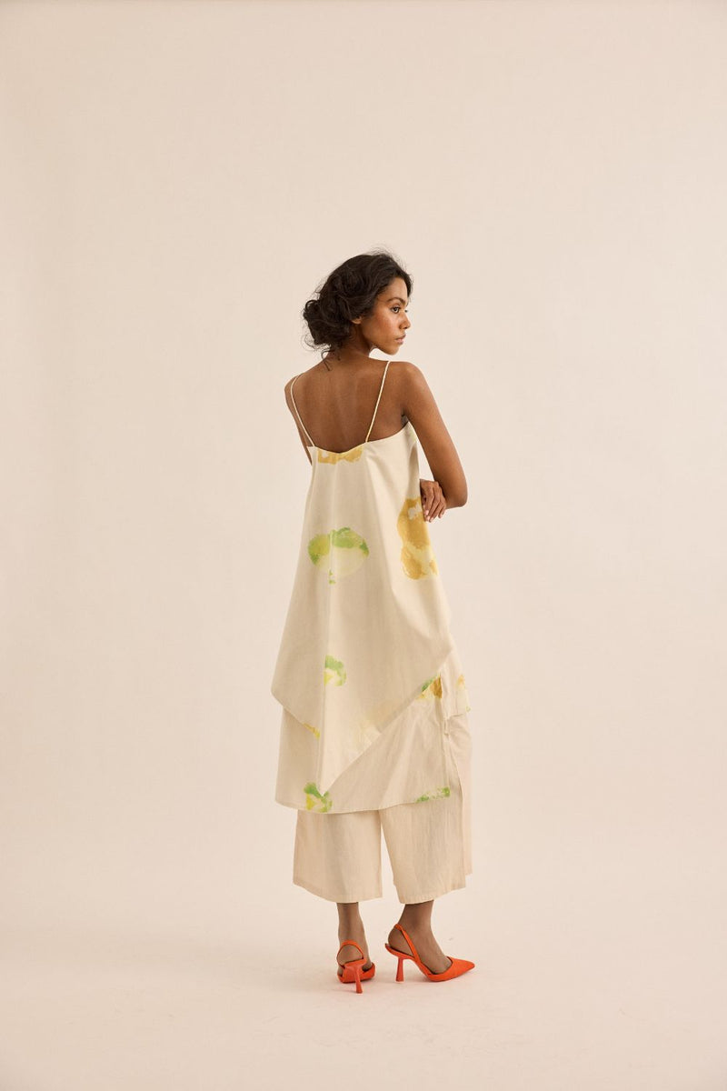 Dried Moss Pants poplin by Khara Kapas in ecru for women Worldwide