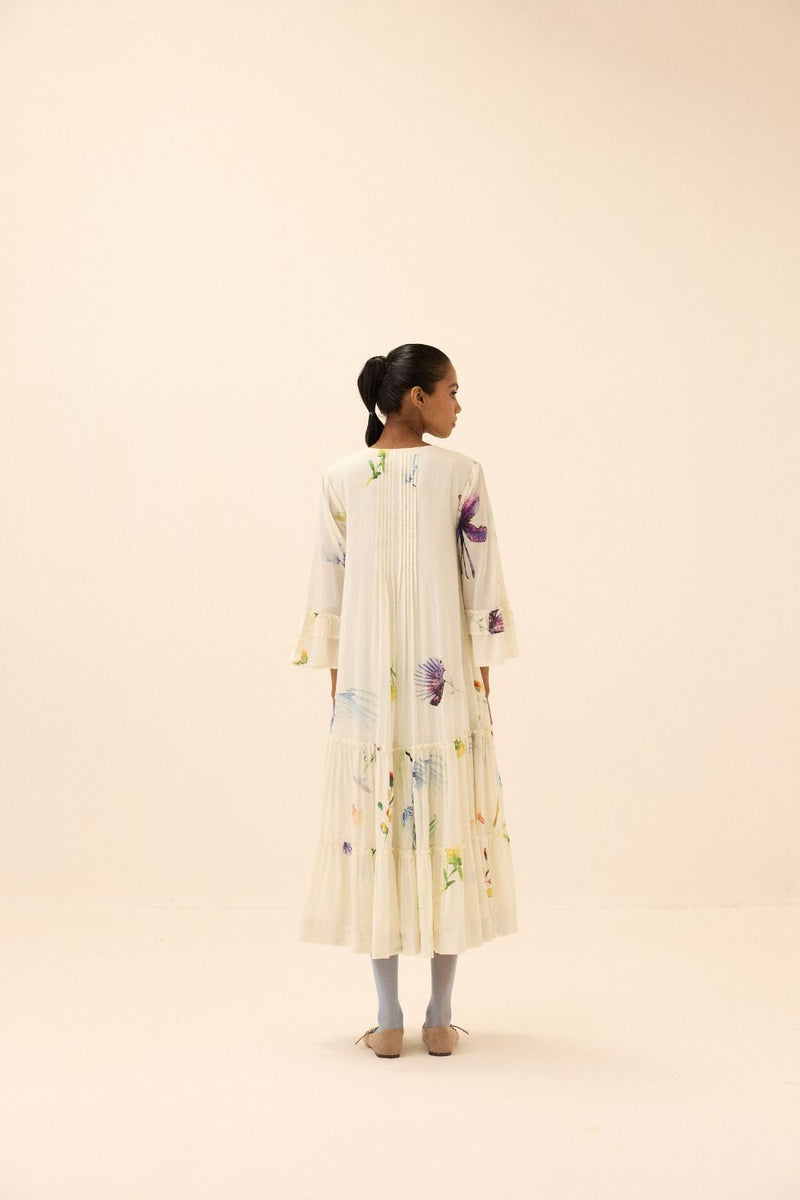 Floral song dress mul by Khara Kapas in multi for women Worldwide
