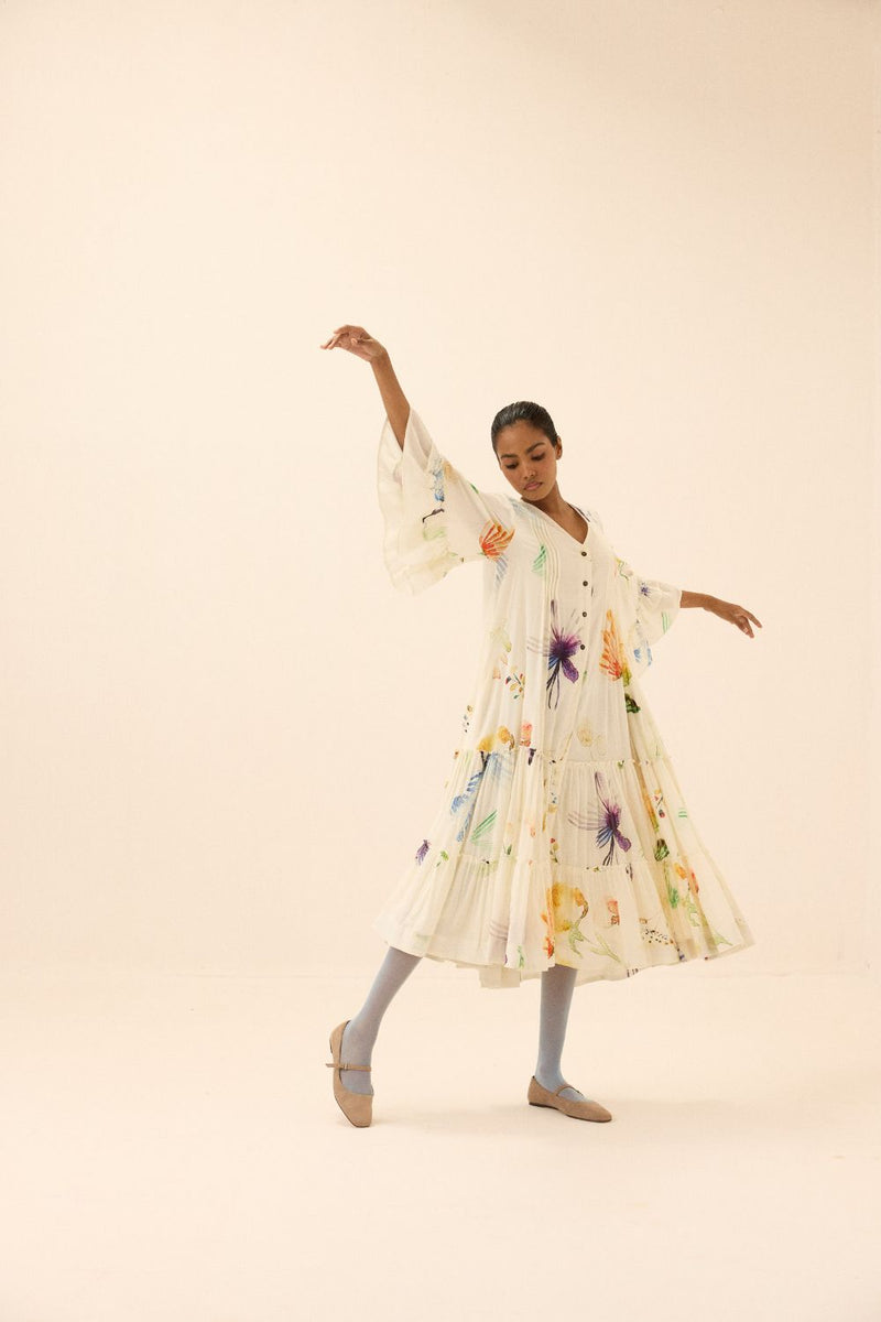 Floral song dress mul by Khara Kapas in multi for women Worldwide