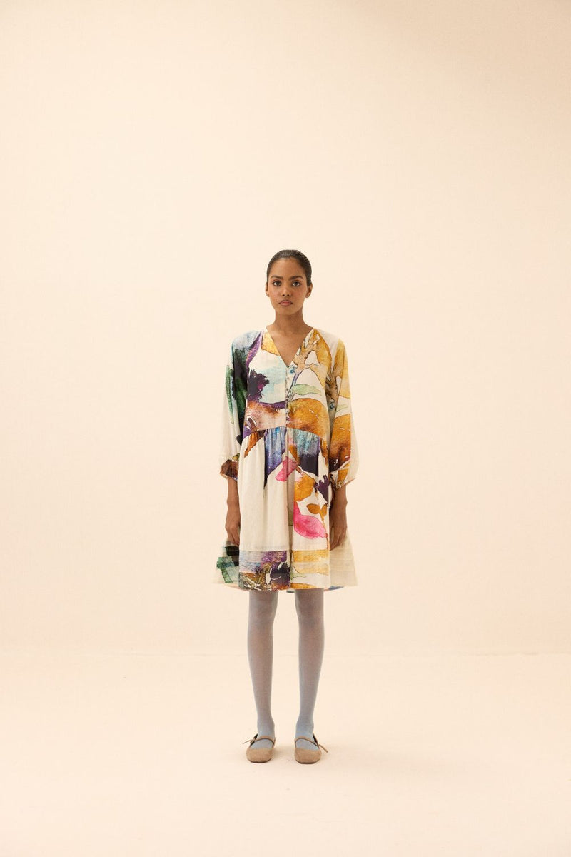 Botanic Crest dress mul by Khara Kapas in multi for women Worldwide