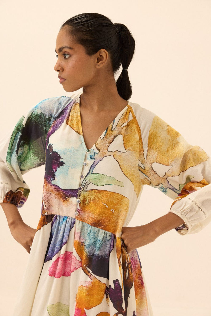 Botanic Crest dress mul by Khara Kapas in multi for women Worldwide