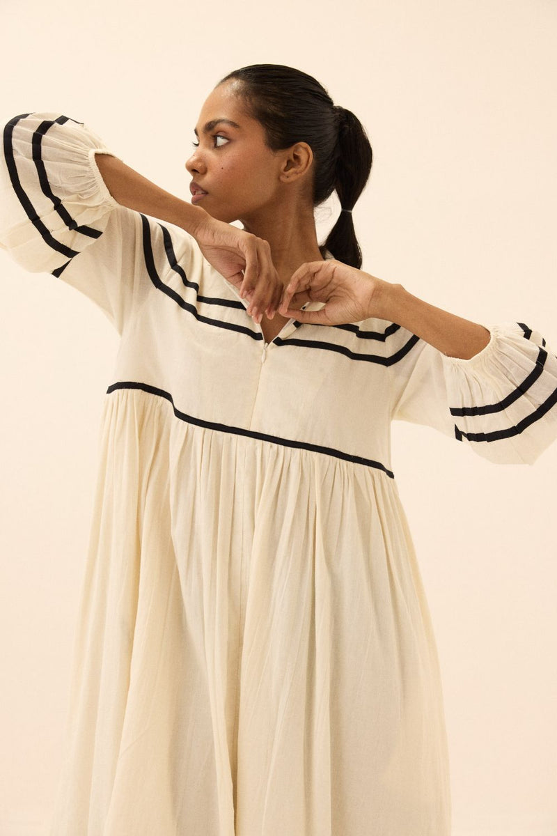 Acorn Dress mul by Khara Kapas in black for women Worldwide